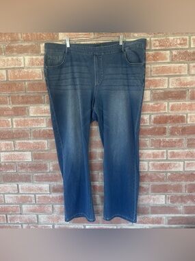 Halara Jeans Pull On Women’s 2X Plus Stretchy Baggy Straight Medium Wash